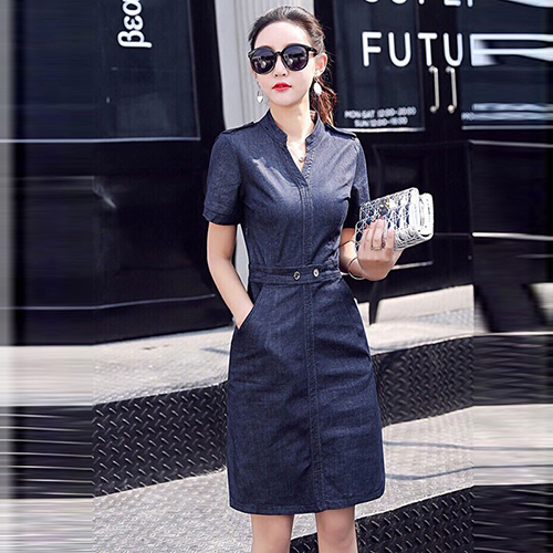 ĐẦM JEAN CỔ V 